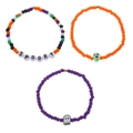 Juego de tres pulseras de cuentas de Halloween con letras SPOOKY y colgantes - Estilo Letra Spooky (DZ-611)