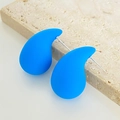 Minimalist bright blue teardrop stud earrings with S925 sterling silver pins - Light Blue