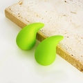 Minimalist matte neon green teardrop earrings in a modern geometric resin design - Green