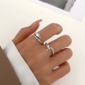 Silver vintage snake ring with micro-set zircon and adjustable wrap-around design - Antique Silver