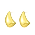 Minimalist gold droplet earrings with a polished finish and punk style aesthetics - Gold Irregular Style (M-776)