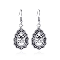 Orecchini pendenti a ragnatela gotica in argento antico per look a tema Halloween - Ragnatela