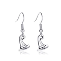 Vintage silver witch hat earrings with hanging hooks for Halloween holiday jewelry - Hat