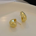 Irregular chunky hollow hoop earrings in 18K gold plated polished geometric style - 14K Imitation Gold Irregular Geometric (M-775)