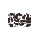 Feuille de stickers muraux silhouettes de souris noires en diverses poses pour décoration - Ensemble de Silhouettes de Souris Plusieurs Pièces / 35*57CM / Noir
