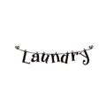 Detalle de vinilo decorativo Laundry con diseño de tendedero en silueta negra moderna - 14*57CM