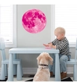 Sticker mural lune rose lumineuse avec texture détaillée pour chambre d'enfant - 30cm / Rose