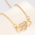 Halskette in Roségold mit Herz- und Unendlichkeitssymbol sowie Mikro-Pave-Kristallen - Goldener Stil (01KC Gold S102)