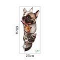 3D muursticker met schattige Franse bulldog, hamster en cyperse kat in een kiekeboe-stijl - Glurende Franse Bulldog Stijl (FX10) / FX10
