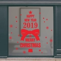 Roter Weihnachtsaufkleber Merry Christmas 2019 Vinyl Wandtattoo für Schaufensterdeko - Rot
