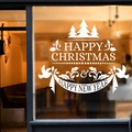 Weißer Aufkleber für Weihnachtsfenster mit Tannenbaum und festlicher Typografie - Weiß