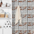 Vintage brick pattern wall sticker for kitchen and bathroom decor with retro aesthetic - Retro Red Brick Pattern (WP527)