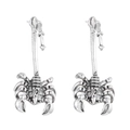 Punk style dark scorpion outline stud earrings in vintage silver finish for women - Scorpion Shape Style (WG-0682) / Antique Silver