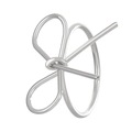 Minimalistischer silberner Schleifenknoten-Ring mit geometrischem Design auf weißem Grund - Eisen Weißgold Geometrischer Knoten Haarnadel Zubehör (KN-685)