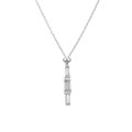 Adjustable silver woven net necklace with a long tassel fringe pendant on white background - Silver (Three Section Tassel)