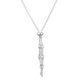Interchangeable silver woven mesh necklace with vertical metal tassel pendant and thin chain - Silver (Four Section Tassel)