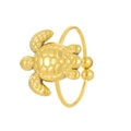 Minimalist gold sea turtle toe ring with realistic shell texture for women and girls - Sea Turtle