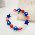 US flag theme beaded bracelet with blue stars and red white stripes for Independence Day - Beaded Bracelet (0748) / Red White Blue Mixed