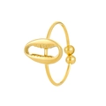 Ocean style golden seashell ring with a polished finish and minimalist thin band design - Shell / Diameter 1.7