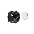 Magnetic clip-on earring featuring faceted black zircon stone with black metal prongs - 8mm (A-418) / Gunmetal / Single Magnetic