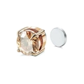 Rose gold magnetic earring with champagne zircon and four-claw setting for non-pierced ears - 8mm (X271) / Rose Gold / Single Magnetic