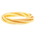 Multilayer gold snake chain elastic bracelet with a vintage textured metallic finish - Gold - Five-line Twist (N-850)