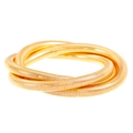 Multilayer elastic gold snake chain bracelet with vintage textured metal finish - Gold - Three-line Twist (2685)