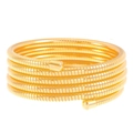 Chic multi-layer gold spiral bracelet with metallic gas pipe design and polished finish - Gold - Five-line Style (N-851)