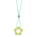 Limetten grüne Blume Anhänger Kette mit verstellbarer Minze Kordel und Silberperle - Halskette (12008)