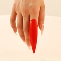 Vibrant stiletto style long red false nail accessory with high gloss resin finish - Extra Long Stiletto Nail (10358) / Red