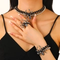 Gothic spinnen sieradenset met kralenketting, ring en armband voor Halloween - Ring + Armband + Ketting 3-delige Set