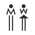 Minimalist M and W letters creative gender sign stickers for modern restroom doors - Minimalist Man Woman Letter Signs (FX52)