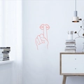 Pink minimalist finger to lips wall sticker for modern home and bedroom decor - Pink