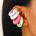 Set of minimalist ink splatter pattern resin clip-on earrings in four colors - 19 Assorted Pack