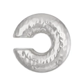 Silver minimalist irregular hammered texture C-shape ear cuff earring for women - 19 White K N-439