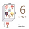 Tabella dettagliata delle taglie per adesivi murali mongolfiera acquerello set da 36 - Stile Mongolfiera Acquerello 2 (SY002)
