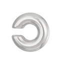 Polished silver C-shaped ear cuff with a minimalist mirror finish metal design - 21 Bright Silver N-471