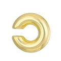 Polished minimalist gold-tone C-shaped ear cuff with a glossy metallic finish - 22 14K Gold N-472