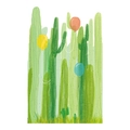 Detalle de vinilos decorativos de cactus pintados a mano con globos de colores flotantes - 60*90cm