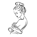 Sticker mural minimaliste avec silhouette artistique en noir et blanc d'un dos de femme - 40*60cm