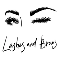 Detailed view of Lashes and Brows wall sticker featuring artistic hand-drawn eye graphics - 40*60cm Layout