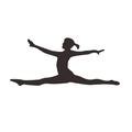 Detail of black gymnast silhouette wall sticker showing a leaping female athlete - 7*15cm
