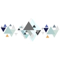 Dettaglio di adesivi murali a triangoli geometrici in blu, color verde acqua e grigio - Triangolo Geometrico (FX82036) / 45*60cm*2pcs