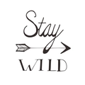 Dettaglio dell'adesivo murale Stay Wild con freccia disegnata a mano e stile creativo - Layout 42*40cm