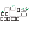 Detailansicht der Sweet Memory PVC Wandtattoo mit Fotorahmen und grünen Blättern - 45*60cm*2pcs