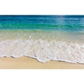 Detalle del vinilo para suelo con paisaje de playa, olas del mar y arena natural - Estilo de Surf en la Playa (FX82043)
