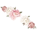 Close-up of pink and white peony wall decals with a delicate watercolor painting texture - Creative Peony Series (FX64095) / Standard Layout
