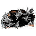 Detailansicht 3D Halloween Wandsticker mit gruseligen Händen aus einer kaputten Backsteinwand - 40*60cm Layout