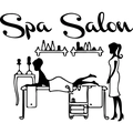 Pegatina de pared Spa Salon con silueta negra de masaje y esteticista - 60x45cm (2 Hojas)