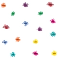 Macro detail of 16 colorful watercolor splash wall stickers with English motivational words - 60*40cm